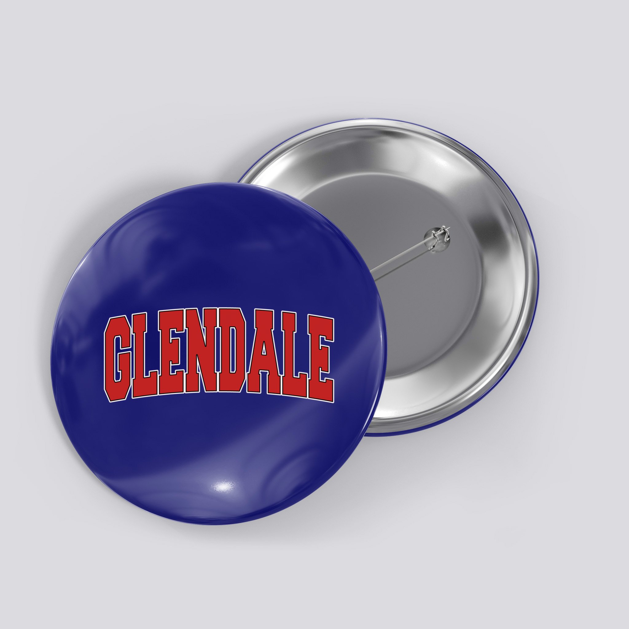 Glendale Ca California Varsity Style Usa Vintage Sports Cute Gift Button