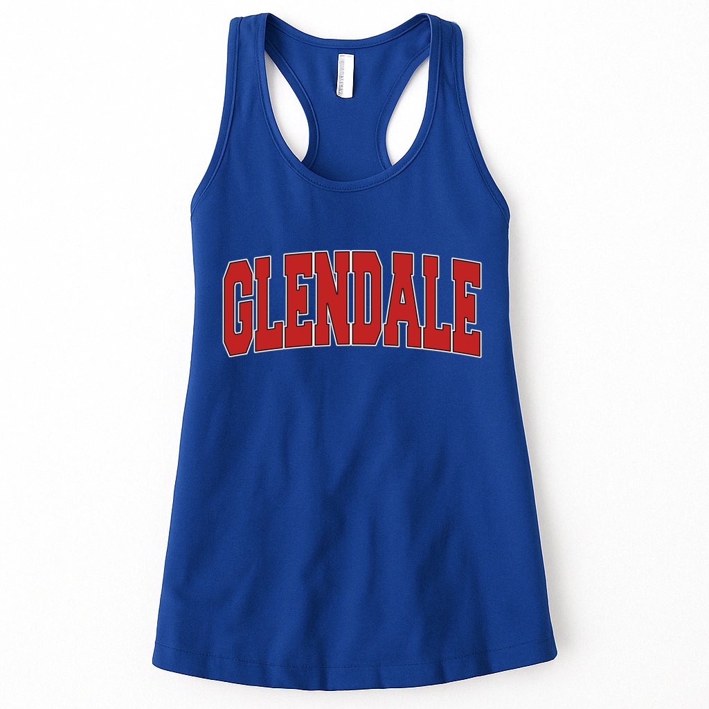 Glendale Ca California Varsity Style Usa Vintage Sports Cute Gift Womens Tank Top