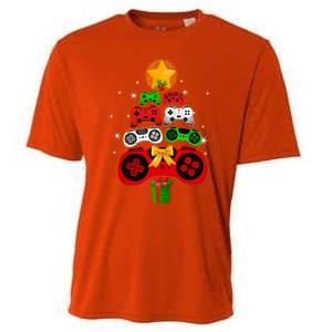 Gaming Controller Christmas Tree Decorations Gamers Xmas Pjs Gift Cooling Performance Crew T-Shirt