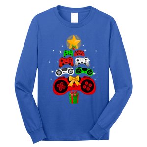 Gaming Controller Christmas Tree Decorations Gamers Xmas Pjs Gift Long Sleeve Shirt