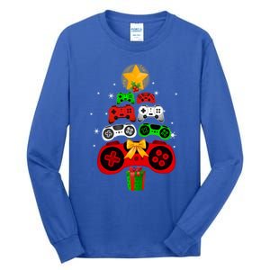 Gaming Controller Christmas Tree Decorations Gamers Xmas Pjs Gift Tall Long Sleeve T-Shirt