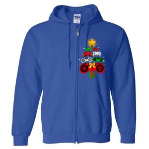 Gaming Controller Christmas Tree Decorations Gamers Xmas Pjs Gift Full Zip Hoodie