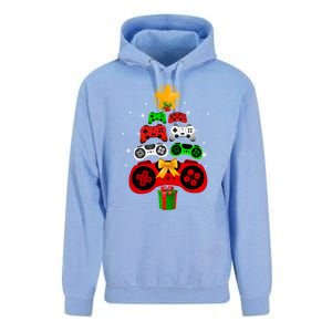 Gaming Controller Christmas Tree Decorations Gamers Xmas Pjs Gift Unisex Surf Hoodie