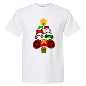 Gaming Controller Christmas Tree Decorations Gamers Xmas Pjs Gift Garment-Dyed Heavyweight T-Shirt