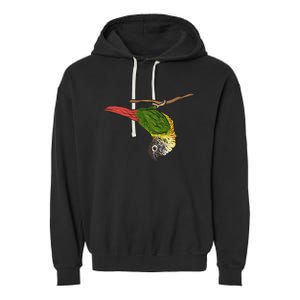 Green Cheek Conure Parrot Bird Conure Garment-Dyed Fleece Hoodie