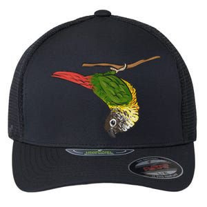 Green Cheek Conure Parrot Bird Conure Flexfit Unipanel Trucker Cap