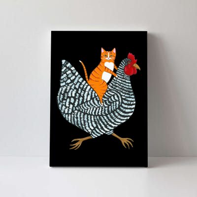 Ginger Cat Chicken Ride Orange Cat Chicken  Canvas