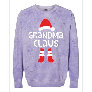 Grandma Claus Cute Gift Matching Christmas Costume Funny Gift Cool Gift Colorblast Crewneck Sweatshirt