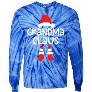 Grandma Claus Cute Gift Matching Christmas Costume Funny Gift Cool Gift Tie-Dye Long Sleeve Shirt