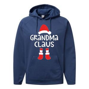 Grandma Claus Cute Gift Matching Christmas Costume Funny Gift Cool Gift Performance Fleece Hoodie