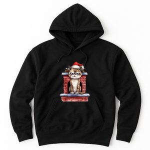 Grumpy Christmas Cat Chimney Hoodie