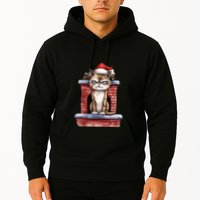 Grumpy Christmas Cat Chimney Hoodie
