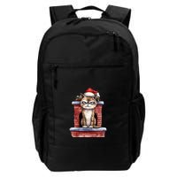 Grumpy Christmas Cat Chimney Backpack