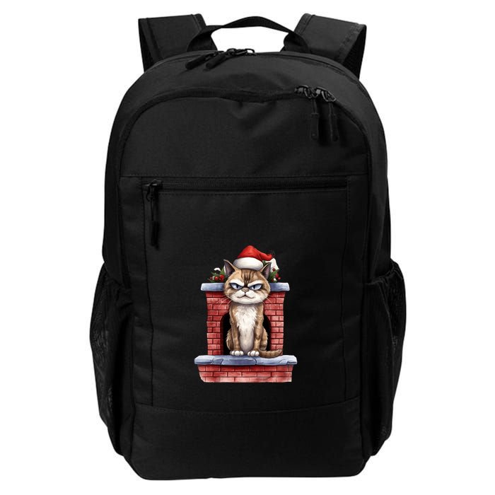 Grumpy Christmas Cat Chimney Backpack