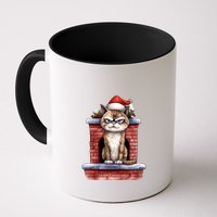 Grumpy Christmas Cat Chimney Mug