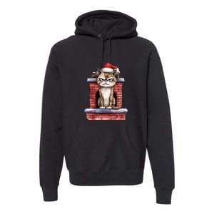 Grumpy Christmas Cat Chimney Premium Hoodie