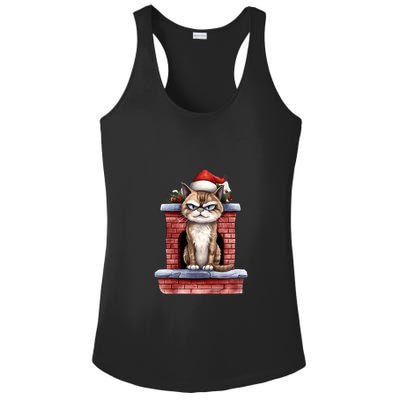 Grumpy Christmas Cat Chimney Ladies PosiCharge Competitor Racerback Tank