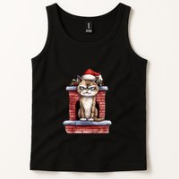 Grumpy Christmas Cat Chimney Tank Top