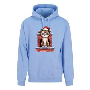 Grumpy Christmas Cat Chimney Unisex Surf Hoodie