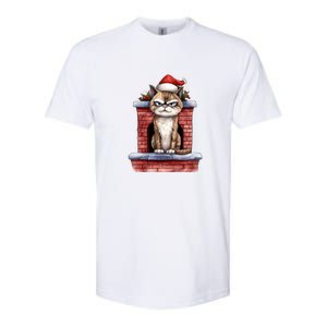 Grumpy Christmas Cat Chimney Softstyle CVC T-Shirt