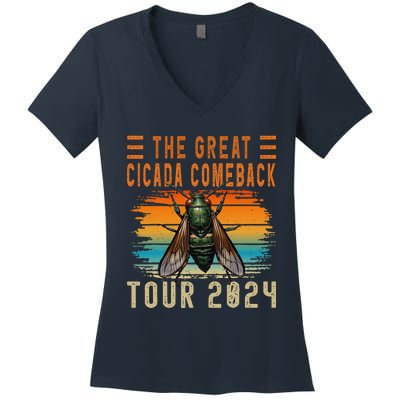 Great Cicada Comeback 2024 Women's V-Neck T-Shirt