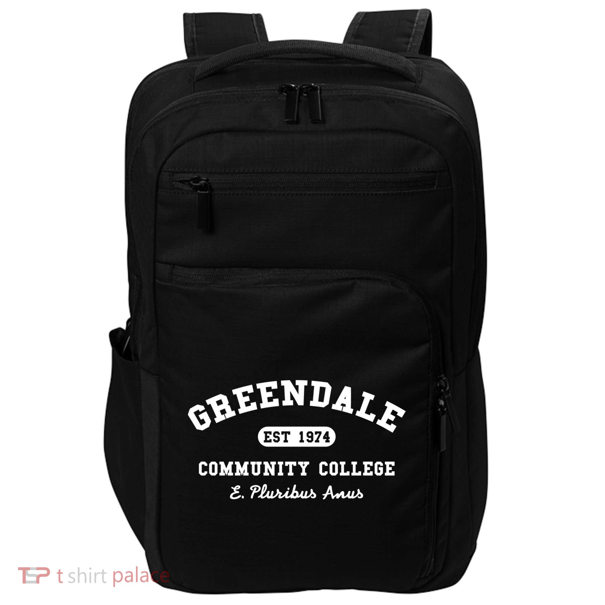 Greendale Community College E Pluribus Anus Gift Impact Tech Backpack