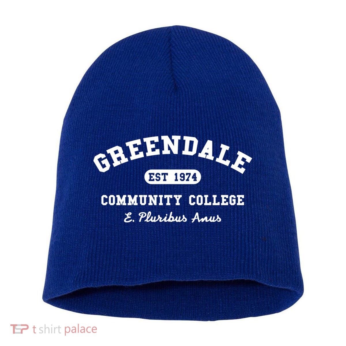 Greendale Community College E Pluribus Anus Gift Short Acrylic Beanie