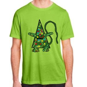 Green Christmas Cat For Holidays Adult ChromaSoft Performance T-Shirt