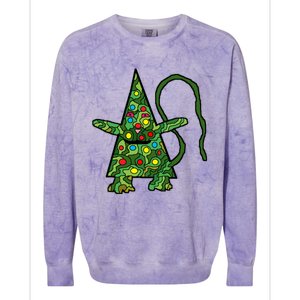 Green Christmas Cat For Holidays Colorblast Crewneck Sweatshirt