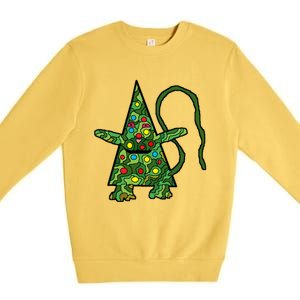 Green Christmas Cat For Holidays Premium Crewneck Sweatshirt