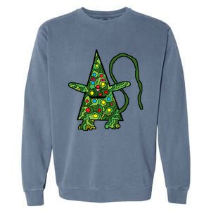 Green Christmas Cat For Holidays Garment-Dyed Sweatshirt