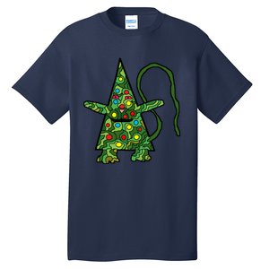 Green Christmas Cat For Holidays Tall T-Shirt