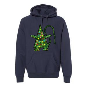 Green Christmas Cat For Holidays Premium Hoodie