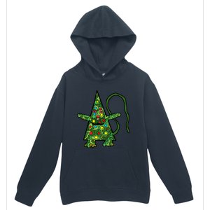 Green Christmas Cat For Holidays Urban Pullover Hoodie