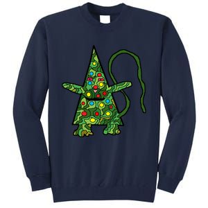 Green Christmas Cat For Holidays Tall Sweatshirt