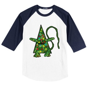 Green Christmas Cat For Holidays Baseball Sleeve Shirt