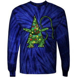 Green Christmas Cat For Holidays Tie-Dye Long Sleeve Shirt