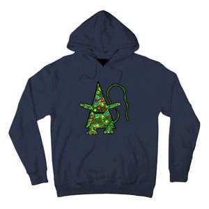 Green Christmas Cat For Holidays Tall Hoodie