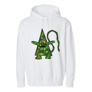 Green Christmas Cat For Holidays Garment-Dyed Fleece Hoodie