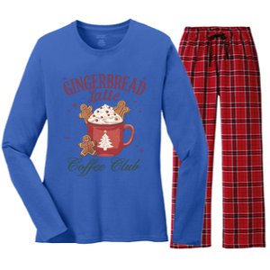 Gingerbread Coffee Christmas Holiday Season Xmas Gift Women's Long Sleeve Flannel Pajama Set 