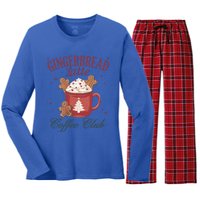 Gingerbread Coffee Christmas Holiday Season Xmas Gift Women's Long Sleeve Flannel Pajama Set 