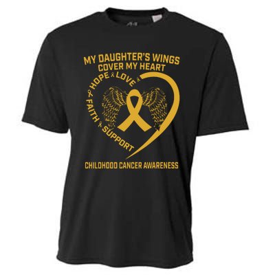 Gold Childhood Cancer Awareness In Memory Of My Daughter Cooling Performance Crew T-Shirt