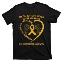 Gold Childhood Cancer Awareness In Memory Of My Daughter T-Shirt