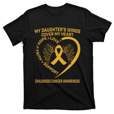 Gold Childhood Cancer Awareness In Memory Of My Daughter T-Shirt