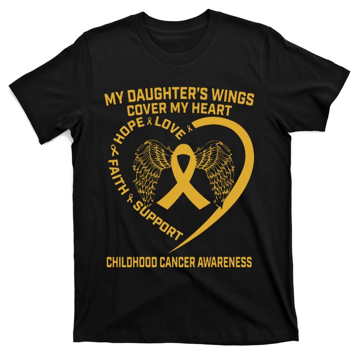 Gold Childhood Cancer Awareness In Memory Of My Daughter T-Shirt