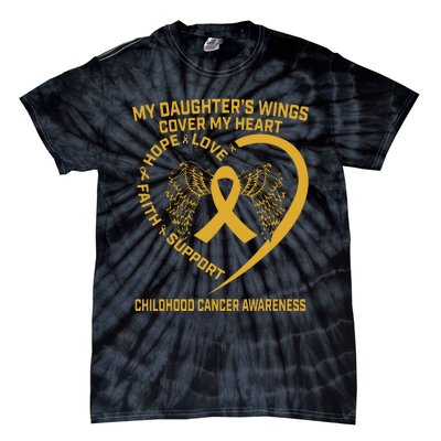 Gold Childhood Cancer Awareness In Memory Of My Daughter Tie-Dye T-Shirt