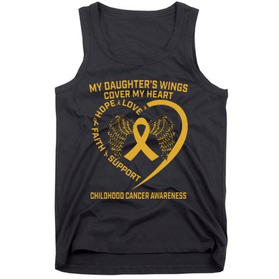 Gold Childhood Cancer Awareness In Memory Of My Daughter Tank Top