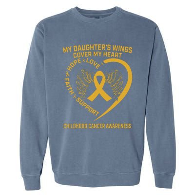 Gold Childhood Cancer Awareness In Memory Of My Daughter Garment-Dyed Sweatshirt