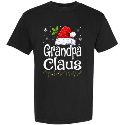 Grandpa Claus Christmas Lights Pajama Family Matching Garment-Dyed Heavyweight T-Shirt