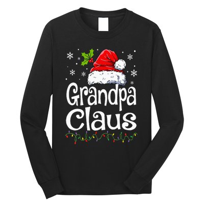 Grandpa Claus Christmas Lights Pajama Family Matching Long Sleeve Shirt